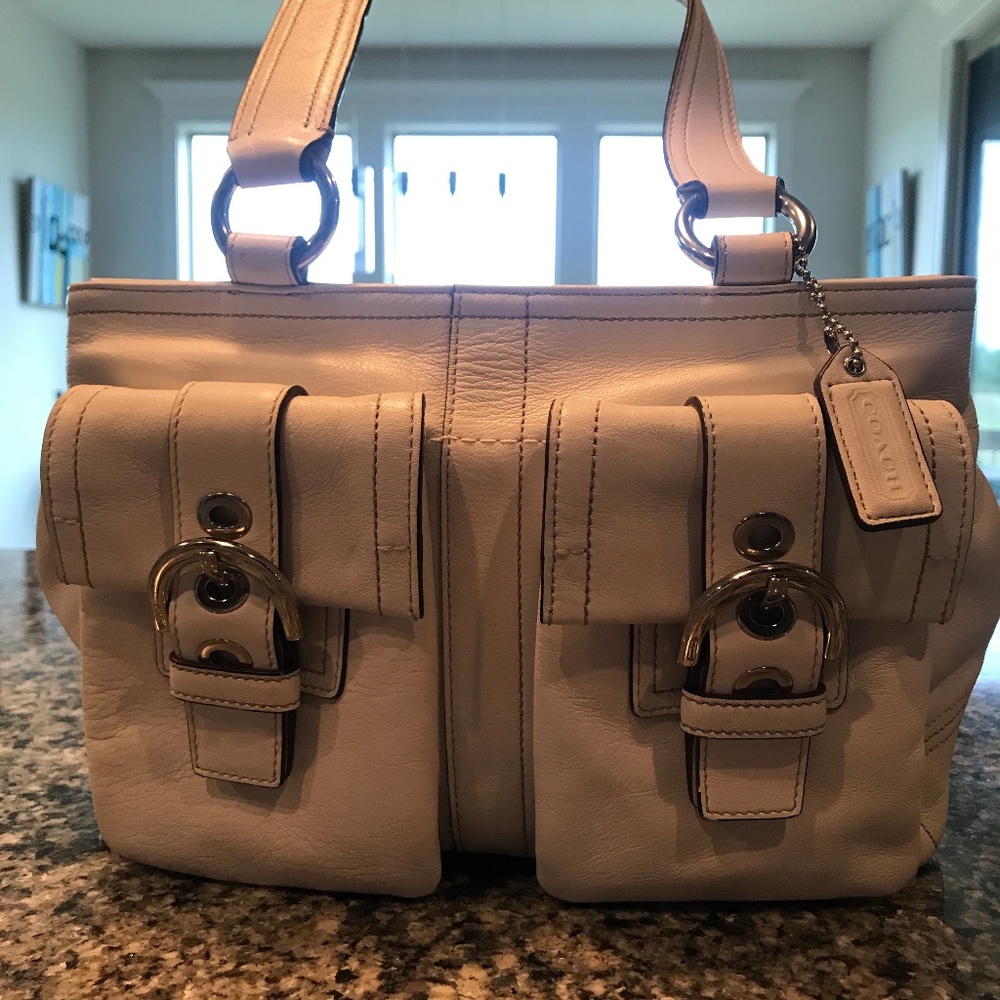 White Satchel Coach Purse